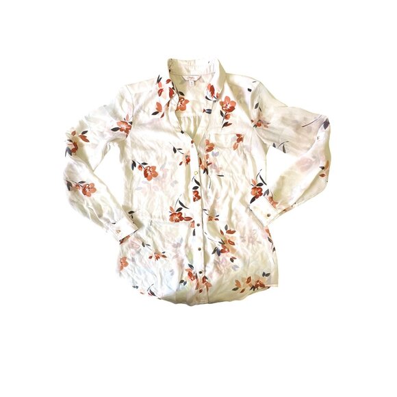 Candies Floral Sheer Button Down Layered Long Sleeve Blouse Size XS - Picture 6 of 6